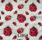 Servetten decoupage/b. journal * Lieveheersbeestjes L1914, Hobby en Vrije tijd, Knutselen, Verzenden, Nieuw, Materiaal