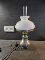 Tinnen lamp, elektrisch, Ophalen, Zo goed als nieuw