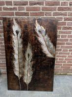 Set van 2 Schilderijen - Veren - 80x120cm, Antiek en Kunst, Ophalen