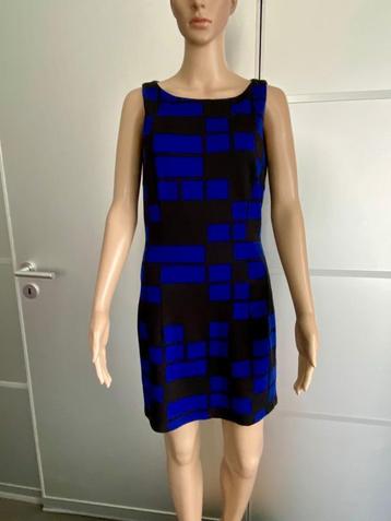 H132 Claudia Strater maat 36=S jurk jurkje blauw/zwart beschikbaar voor biedingen
