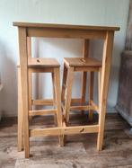 Houten bartafel & 2 krukken IKEA Bosse, Huis en Inrichting, Ophalen, Gebruikt
