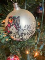 oude bewerkte kerstballen klok bloemenmand vis tafereel, Diversen, Kerst, Ophalen of Verzenden, Gebruikt