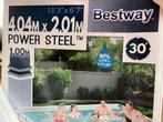 Bestway zwembad 4.04x2.01 m power steel/ trap/afdekzeil, Tuin en Terras, Zwembaden, 400 cm of meer, Rechthoekig, Ophalen of Verzenden