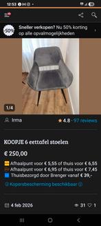 6 eetkamer stoelen, Ophalen of Verzenden, Grijs, Vijf, Zes of meer stoelen