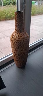 Vaas ca 90cm hoog. Hout, schijfjes boomstam., Overige materialen, Gebruikt, Overige kleuren, Ophalen of Verzenden