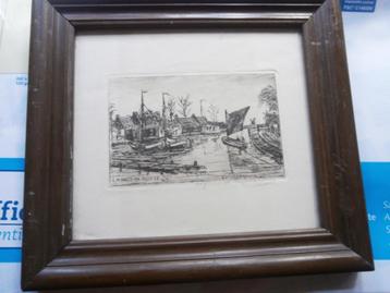 Eugene RENSBURG, Mooie oude Ets Bergse Linker Rottekade R.da beschikbaar voor biedingen