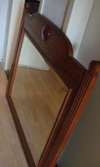 vintage/retro spiegel met ingeslepen rand+brede houten lijst, Antiek en Kunst, Ophalen, Rechthoekig, 50 tot 100 cm