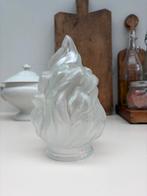 Art Deco Lampenkap Glas Vlam, Huis en Inrichting, Gebruikt, Wit, Ophalen of Verzenden, Overige vormen