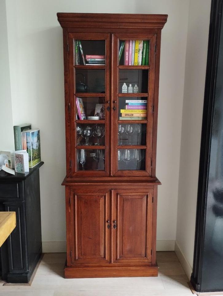 Smalle vitrinekast Eichholtz, Huis en Inrichting, Kasten | Vitrinekasten, Zo goed als nieuw, 200 cm of meer, 50 tot 100 cm, 25 tot 50 cm