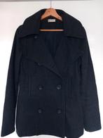 Zwarte halflange warme jas met knopen, gevoerd, 2 zakken, Ophalen of Verzenden, Zwart