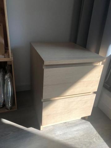MALM Ladekast 2 lades, wit gelazuurd eikenfineer, 40x55 cm beschikbaar voor biedingen