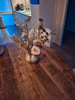 Gouden tulpenvaas met kunstbloemen, Huis en Inrichting, Ophalen, Overige materialen, Overige kleuren, Zo goed als nieuw