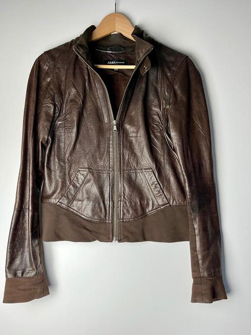 Arma | Jasje | Blazer | Jas | Leer | Leren | Bruin | Jack 38, Kleding | Dames, Jassen | Zomer, Zo goed als nieuw, Maat 38/40 (M)