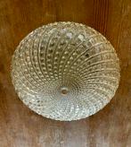Retro vintage glazen plafondlamp / plafonniere, Huis en Inrichting, Lampen | Plafondlampen, Ophalen, Gebruikt, Glas, Retro vintage frans