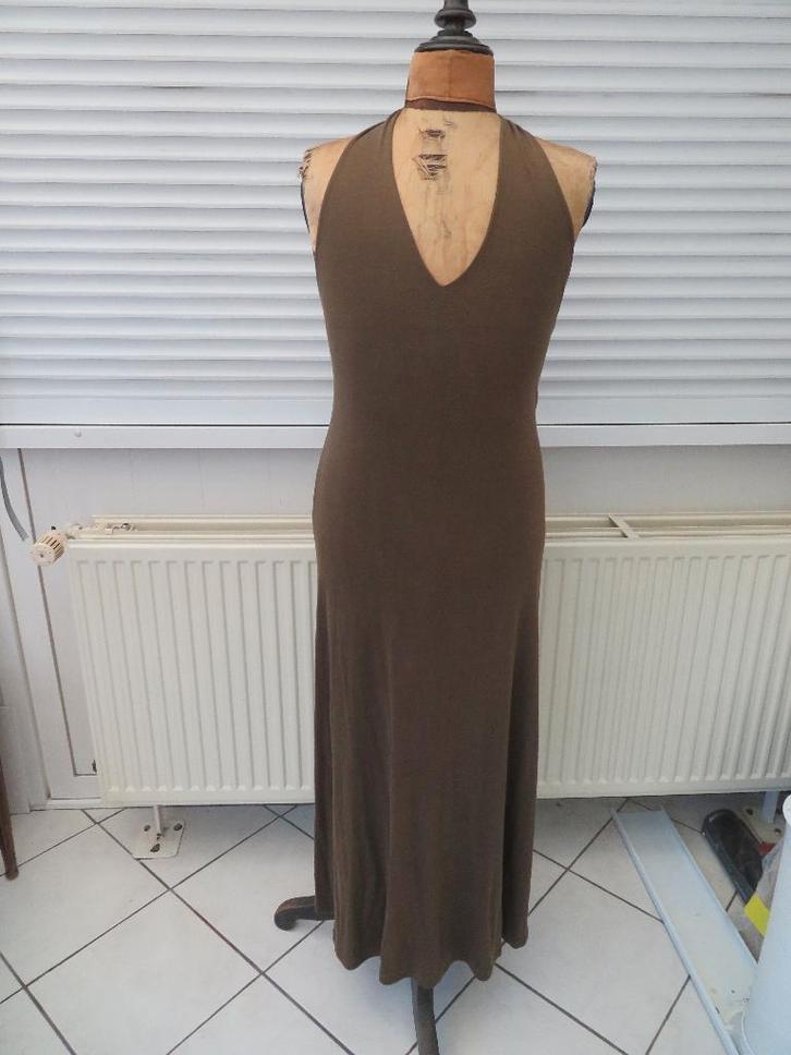 Dames jurk lang Massimo Dutti maat S /M groen Z.G.A.N., Kleding | Dames, Jurken, Zo goed als nieuw, Maat 38/40 (M), Groen, Onder de knie