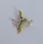Kraanvogel broche, Sieraden, Tassen en Uiterlijk, Overige materialen, 4 tot 7 cm, Overige kleuren, Nieuw