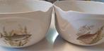 2x grote kom servies met vis vissen Schwabap porselein 60's, Antiek en Kunst, Ophalen of Verzenden