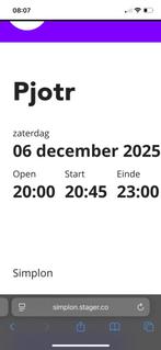 2 Tickets pjotr mini tour Simplon, Tickets en Kaartjes, Twee personen