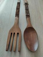 Vintage houten vork lepel 70,5 cm, Ophalen of Verzenden