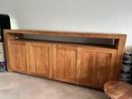 Massief teakhouten dressoir, Huis en Inrichting, Ophalen, Strak houten dressoir, Met deur(en), Teakhout