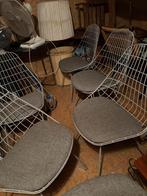 6 stuks Pastoe wire chair SM05 grijs kussen perfect design, Huis en Inrichting, Ophalen, Zo goed als nieuw, Metaal, Vijf, Zes of meer stoelen
