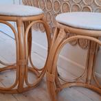 Vintage Rotan Krukjes/Poefjes - Set van 2, Huis en Inrichting, Stoelen, Ophalen, Gebruikt, Twee, Bruin