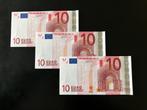 3x €10,- Duisenberg - Nederland (P) - aUNC, Postzegels en Munten, Bankbiljetten | Europa | Eurobiljetten, Ophalen of Verzenden