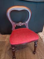Antiek Stoeltje met Rode Bekleding, Ophalen of Verzenden