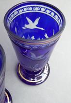 Om 1900 Blauwe Wijnglazen Drinkglazen Wijnglas Wijn Glas, Ophalen of Verzenden