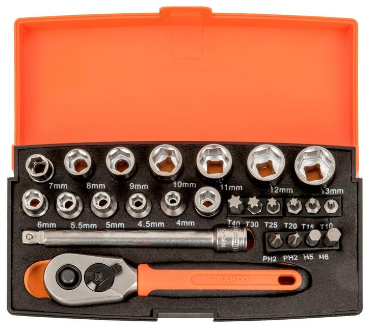 Bahco Doppenset 1/4", SL25 nieuw, Doe-het-zelf en Verbouw, Gereedschap | Handgereedschap, Nieuw, Ophalen of Verzenden