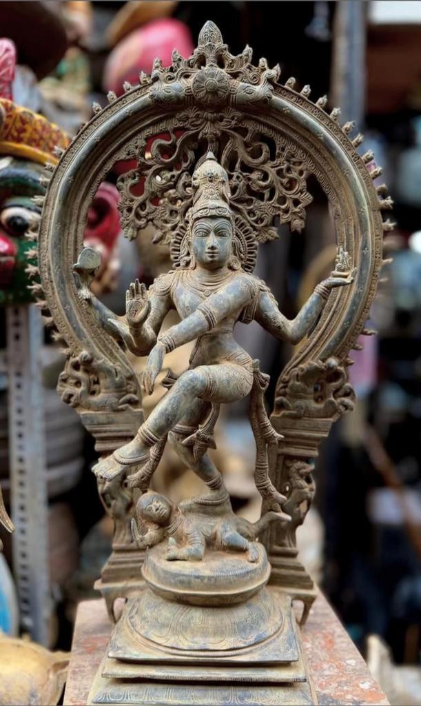 Indiase Bronzen Nataraja Sculptuur, Antiek en Kunst, Kunst | Beelden en Houtsnijwerken, Ophalen of Verzenden