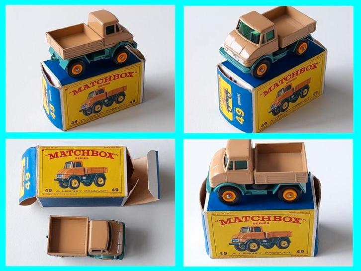 Matchbox Lesney nr 49B Mercedes Unimog + Orig E4-Box, Hobby en Vrije tijd, Modelauto's | Overige schalen, Gebruikt, Bus of Vrachtwagen