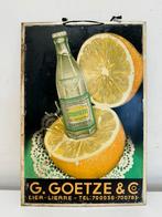 Goetze frisdrank reclamebord 1951, Verzamelen, Merken en Reclamevoorwerpen, Reclamebord, Gebruikt, Ophalen of Verzenden