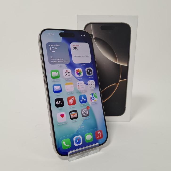 Apple iPhone 16 Pro 256GB Natural Titanium | Accu 96%, Telecommunicatie, Mobiele telefoons | Hoesjes en Frontjes | Apple iPhone