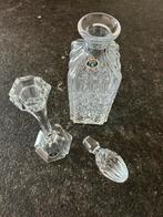Bohemia cognac karaf en kaarsen standaard, Antiek en Kunst, Antiek | Glas en Kristal, Ophalen of Verzenden