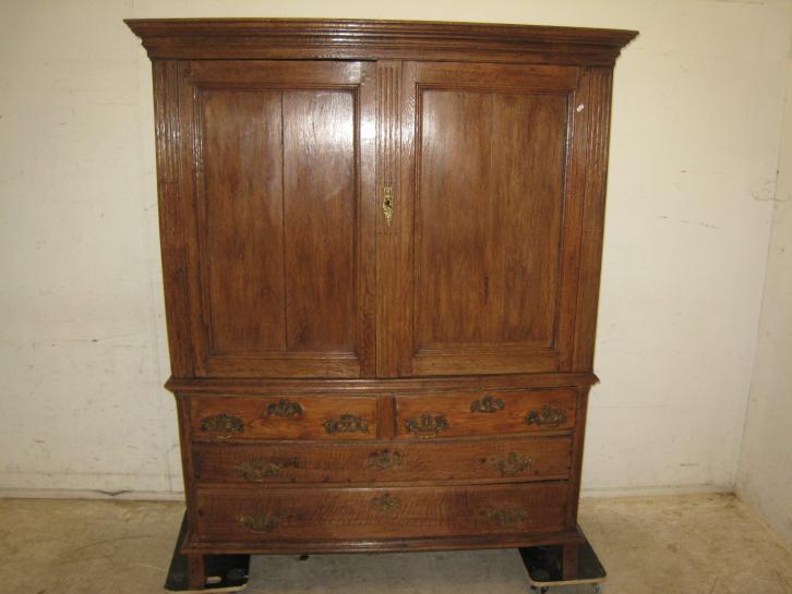 Antiek eiken linnenkast/kabinet, Antiek en Kunst, Antiek | Meubels | Kasten