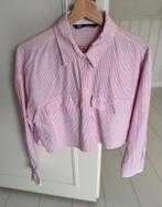Roze gestreepte Cropped blouse van Zara, Ophalen of Verzenden, Zo goed als nieuw, Maat 38/40 (M), Roze