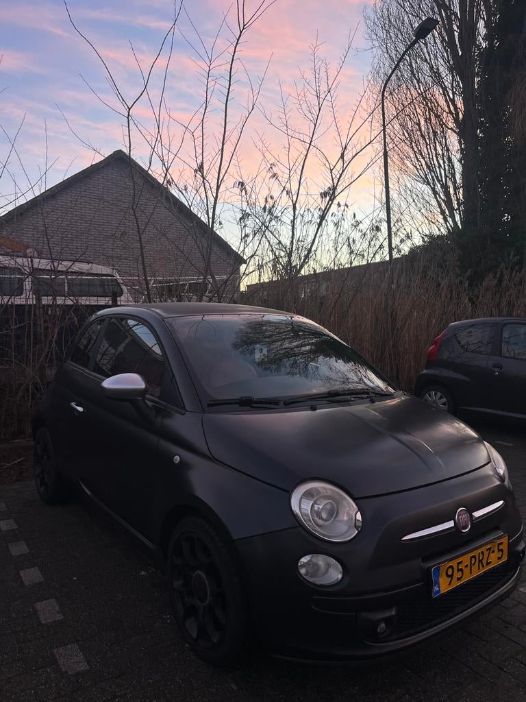 Fiat 500 0.9 Twinair 2011 Zwart, Auto's, Fiat, Particulier, Airbags, Airconditioning, Alarm, Elektrische ramen, Lederen bekleding