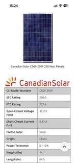 Canadian Solar 3st 250Wp per paneel, Ophalen, Zo goed als nieuw
