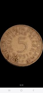 Germany 5 mark 1951, Postzegels en Munten, Munten | Europa | Niet-Euromunten, Ophalen of Verzenden, Duitsland