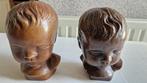 2 zware baby kinderhoofdjes beelden gemerkt, Antiek en Kunst, Ophalen of Verzenden