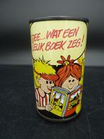 Vintage blikken spaarpot Nederlandse boekenclub, Verzamelen, Spaarpotten, Ophalen of Verzenden, Gebruikt, Metaal of Blik, Overige thema's