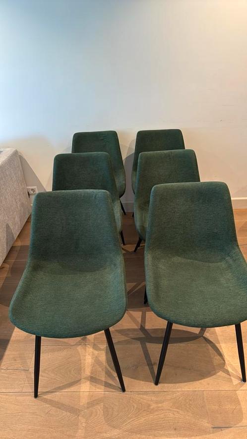 Stoelen 6x - Eetkamerstoel Ivy - donker groen - 88x44x53 cm, Huis en Inrichting, Stoelen, Gebruikt, Vijf, Zes of meer stoelen