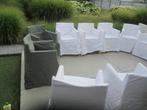 12 stoelen met hoes, Huis en Inrichting, Stoelen, Ophalen, Stof, Gebruikt, Wit