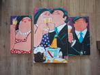 3 Schilderijen 'Dikke Dames', Antiek en Kunst, Ophalen of Verzenden