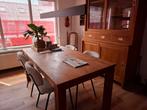 Te koop: eetkamertafel teak., Ophalen, Gebruikt, 50 tot 100 cm, 150 tot 200 cm