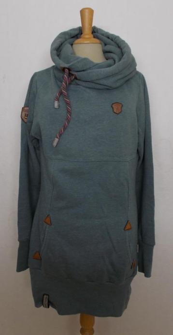 Stoere groene lange trui/hoodie met capuchon van Naketano! M beschikbaar voor biedingen