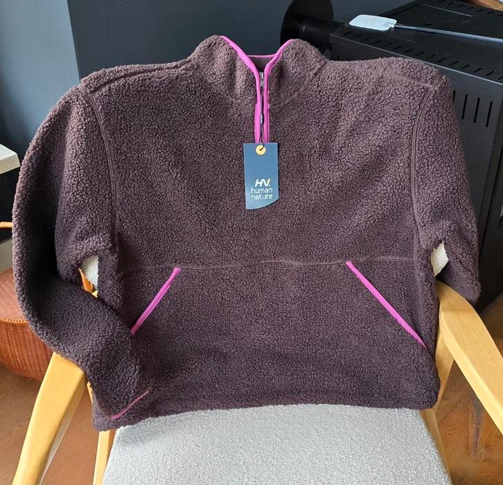 Teddy fleece vest trui anorak jack XXL XL 44 Bruin roze bies, Kleding | Dames, Truien en Vesten, Nieuw, Maat 42/44 (L), Bruin