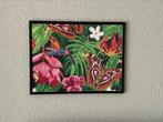 Diamond painting schilderij in lijst Bloemen en vlinders, Ophalen of Verzenden, Schilderij, Minder dan 50 cm