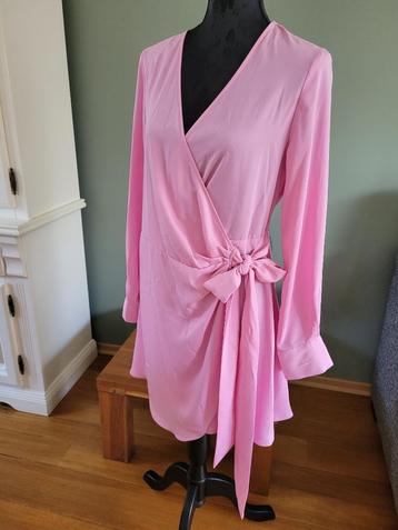 H&M roze wikkel jurk jurkje maat M Nieuw  beschikbaar voor biedingen